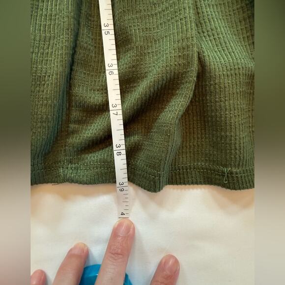 Torrid Mini Rib Knit Babydoll Skater Dress Olive Army Green Size 3 - Picture 7 of 12